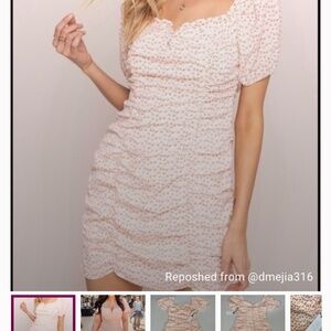 ASTR The Label Ditzy Print Ruched Mini Dress Size S